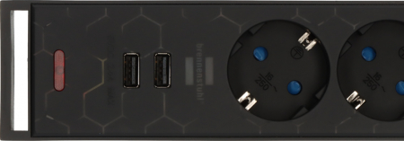 Prelungitor Brennenstuhl Gaming GSL 05 USB, 5 prize, 2 USB, 2.4A, Iluminare LED, 1,5m Buton On/Off, Incarcare rapida [4]