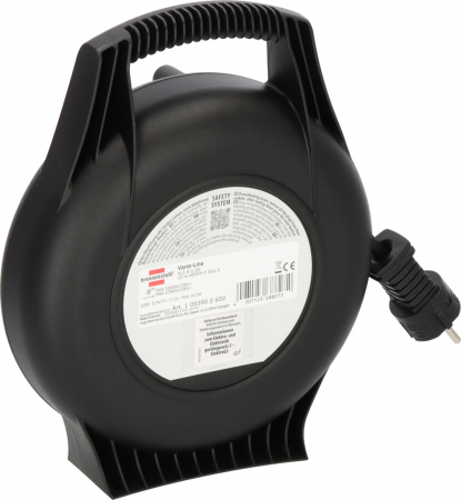 Prelungitor cu tambur Brennenstuhl Vario Line, 3 prize, 2 USB, 10m, H05VV-F 3G1,5 [3]