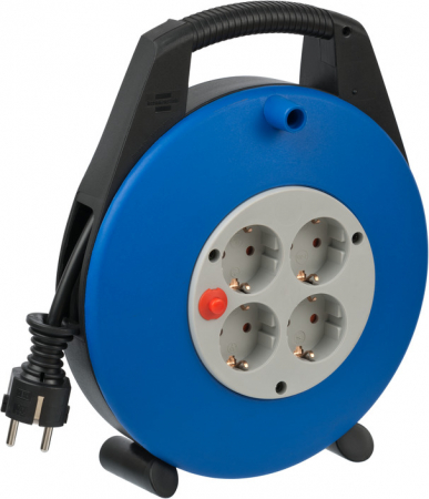 Prelungitor cu rola Brennenstuhl Vario Line, 4 prize, 10m, H05VV-F 3G1,5  Albastru [0]