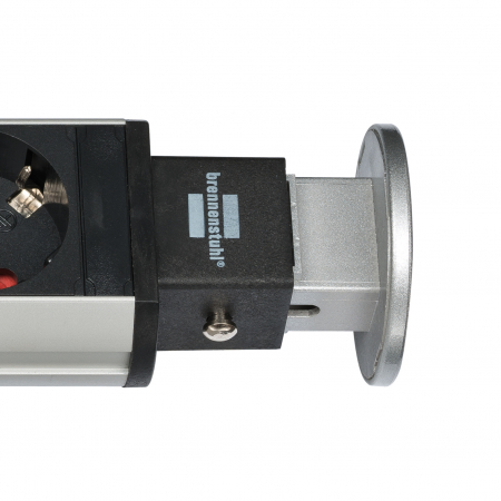 Prelungitor incorporabil Brennenstuhl 3 prize, retractabil pentru blat de bucatarie sau birou, cablu 2 M [1]