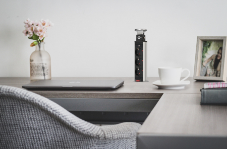 Prelungitor incorporabil Brennenstuhl 3 prize, retractabil pentru blat de bucatarie sau birou, cablu 2 M [2]