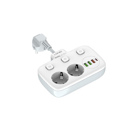 Prelungitor LDNIO SE2435, 2 prize, 3 X USB-A, 1X USB-C, incarcare rapida QC 3.0, 10A [1]