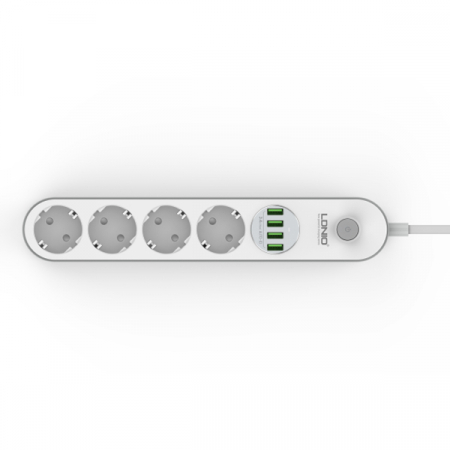 Prelungitor LDNIO SE4432, 4 prize, 4 X USB-A, PD Quick Charge, 17W, 2m [2]