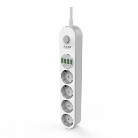 Prelungitoare - Prelungitor LDNIO SE4432, 4 prize, 4 X USB-A, PD Quick Charge, 17W, 2m