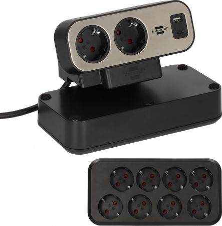 Prelungitoare - Prelungitor pentru birou Brennenstuhl estilo Duplex Desktop, 10 prize, 1 USB, 1 USB-C 30W, 2m