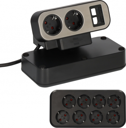 Prelungitoare - Prelungitor pentru birou Brennenstuhl estilo Duplex Desktop, 10 prize, 2X Module Keystone, 2m