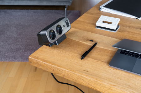 Prelungitor pentru birou Brennenstuhl estilo Duplex Desktop, protectie la supratensiune, 9 prize, 1 USB, 1 USB-C 30W, 2m [5]