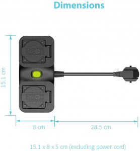 Prelungitor smart WiFi Meross MSS620 , 2 Prize, Exterior, Alexa, Google Assistant [1]