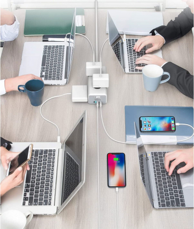 Prelungitor tip cub Tessan TS-306, 6 prize, 3 USB 3A, cablu 2m [3]