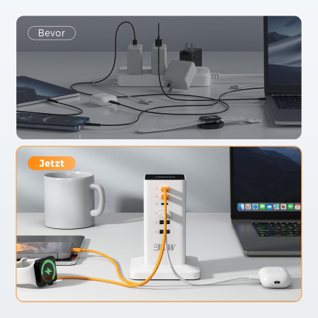 Prelungitor tip Turn Tessan TS-CS04, 6 prize, 4 USB, 2 USB-C, 30 W, cablu 2m [4]