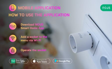 Priza inteligenta WiFi NOUS A8, 10A, control vocal, compatibil Google Assistant, Amazon Alexa [7]