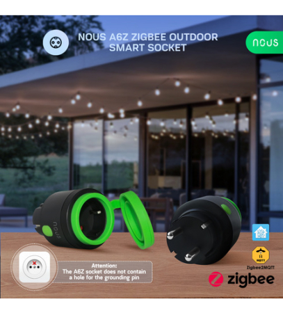 Priza Inteligenta WiFi pentru exterior NOUS A6Z,16A - ZigBee 3.0, Monitorizare energie, IP44 [1]
