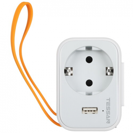 Adaptor Priza Tessan TS-332, 1 Priza, 1 port USB-C, 1 Port USB, 10A [2]