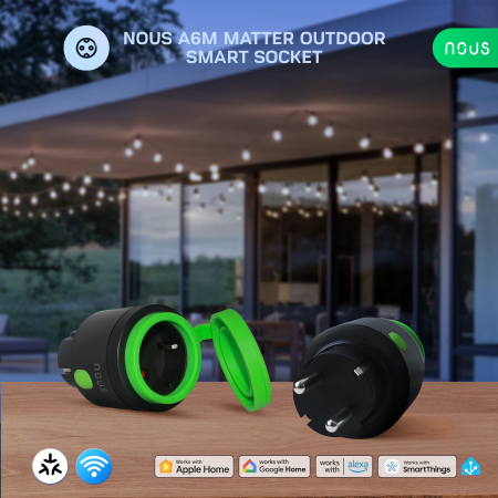 Priza Smart Exterior NOUS A6M Matter Wi-Fi, 16A, 3680W, IP44 [1]