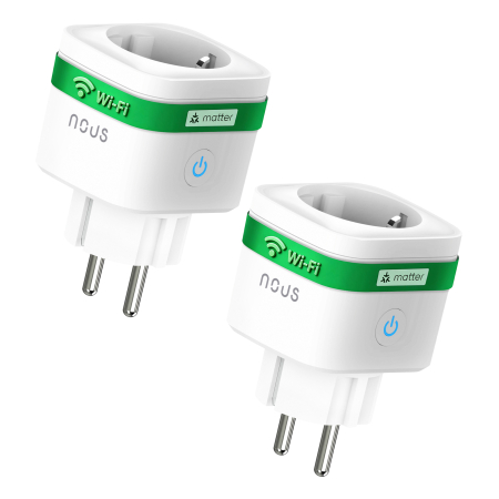 Sigurante - Set 2 prize SMART NOUS A7M Matter, Wi-Fi, 16A, 3680W, monitorizare consum energie, compatibila Apple Home, Alexa, Google Assistant, SmartThings - Copie