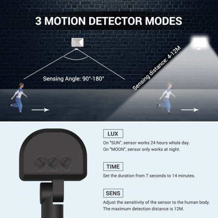 Proiector LED cu senzor de miscare MustWin 50W, 70 Leduri [1]