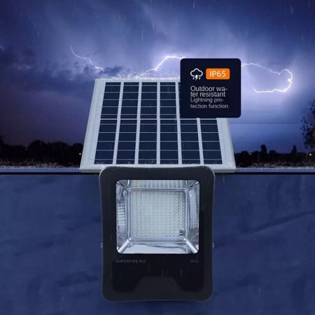 Proiector LED Superfire FF1-B, Panou solar, Senzor Lumina, 41W, 320lm, 5000mAh, Telecomanda [7]