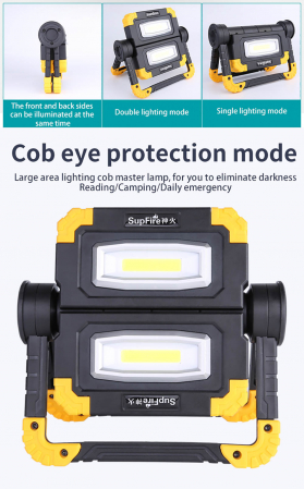 Proiector LED portabil SupFire G7, 20W, 1000lm, reincarcabil, COB, Acumulator 5000mAh [7]