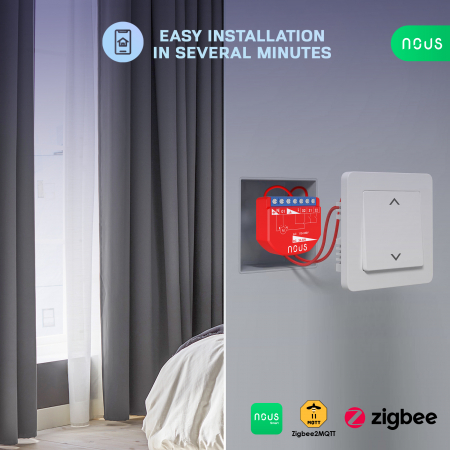 Releu inteligent pentru perdele si draperii Nous B4Z ZigBee, 1 canal [2]