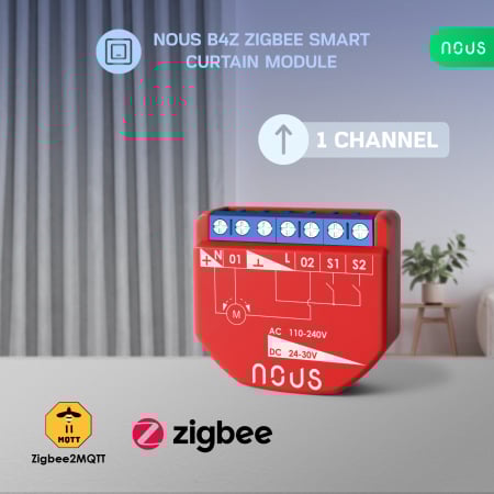Releu inteligent pentru perdele si draperii Nous B4Z ZigBee, 1 canal [1]