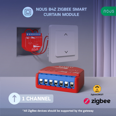 Releu inteligent pentru perdele si draperii Nous B4Z ZigBee, 1 canal [6]
