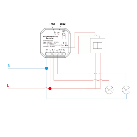 Releu Smart Rovo ERC2202-W Kinetic, 2 canale, 2x5A, WiFi + RF433, Tuya [1]
