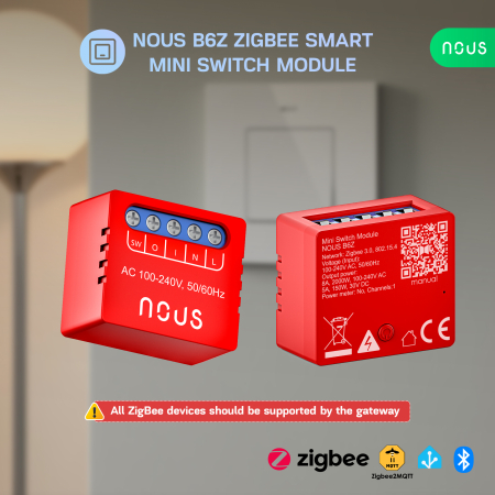 Releu SMART NOUS B6Z Zigbee,1 canal, control aplicatie, compatibil Alexa/Google Assistan, protectie suprasarcina [1]