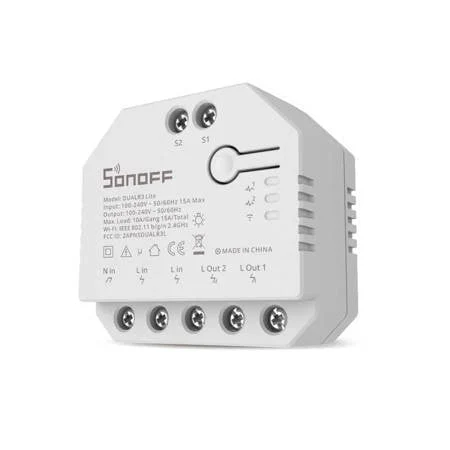 Produse Smart - Comutator/Releu inteligent, Sonoff, Dual R3 Lite WiFi, Alb - fara masurare energie