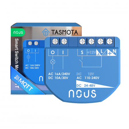 Casa si Gospodarie - Releu wireless Nous B2T PM, 16A, Tasmota, Matter, Monitorizare energie - 1 canal, ESP32