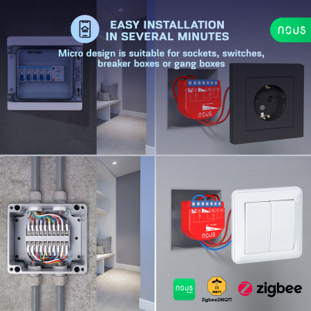 Releu inteligent Nous B3Z, 16A, ZigBee, 2 canal PM, Monitorizare energie [3]
