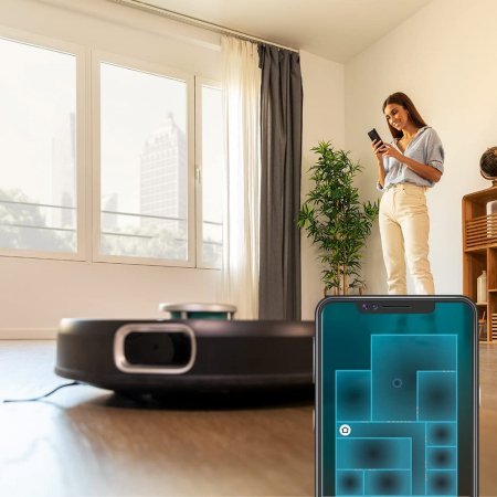 Robot de aspirare Cecotec Conga 8090 Ultra, 4 in 1, 10000 Pa, Laser, Autonomie 240 minute, Rezervor lichide si praf, Functie mop, Perie animale, telecomanda [5]