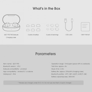 Casti audio In-Ear QCY T9S TW, Bluetooth 5.0,  TWS, True Wireless [10]
