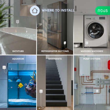 Senzor smart NOUS E13, Zigbee 3.0, detectie scurgeri si lipsa apa, alarma locala, notificari mobile, IP66, alimentare baterii [5]
