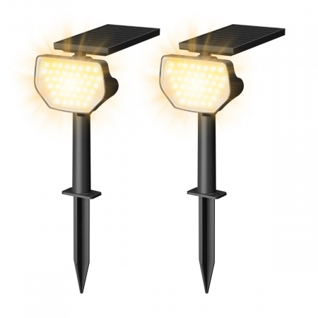 Iluminat & electrice - Set 2 bucati lampi solare LED Lepro PR510005, 43 leduri, IP65 lumina alba calda, 2 moduri
