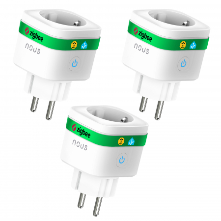 Senzori - Set 3 prize inteligenta wifi Nous A7Z,16A - ZigBee 3.0, Monitorizare Consum, Compatibilă Alexa/Google