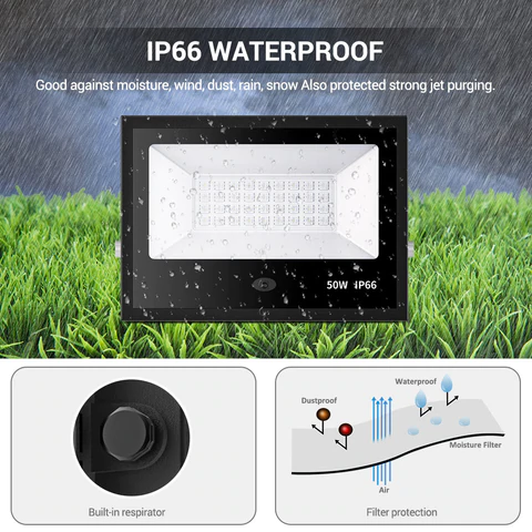 Set 2 proiectoare de podea LED RGB MustWin, Telecomanda , 50W, IP66 waterproof [9]