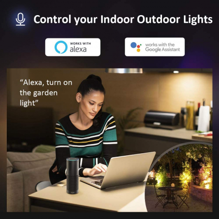 Proiectoare de podea LED RGB Novostella, Smart, Wifi, Alexa,Google , 100W, Exterior IP66 waterproof [3]