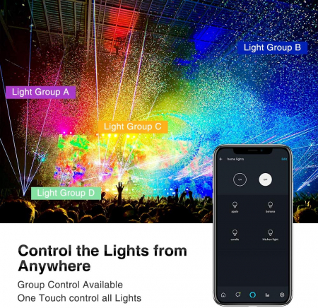 Proiectoare de podea LED RGB Novostella, Smart, Wifi, Alexa,Google , 100W, Exterior IP66 waterproof [7]