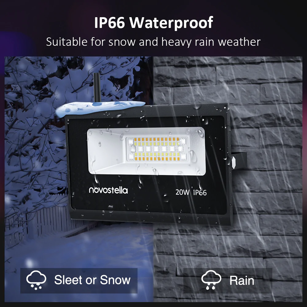 Set 2 proiectoare de podea Smart LED RGBCW Novostella NTF36, Wifi, Alexa,Google , 20W, Exterior IP66 Lumina alba dimabil [8]