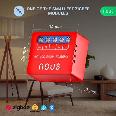 Set 2 relee SMART NOUS B6Z Zigbee,1 canal, control aplicatie, compatibil Alexa/Google Assistan, protectie suprasarcina [4]