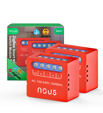 Produse Noi - Set 2 relee SMART NOUS B6Z Zigbee,1 canal, control aplicatie, compatibil Alexa/Google Assistan, protectie suprasarcina