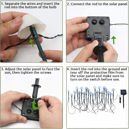 Set 30 lampi solare LED Rovo 01-RGB, ciupercute, lumina multicolora, 6.5m, 8 moduri [4]