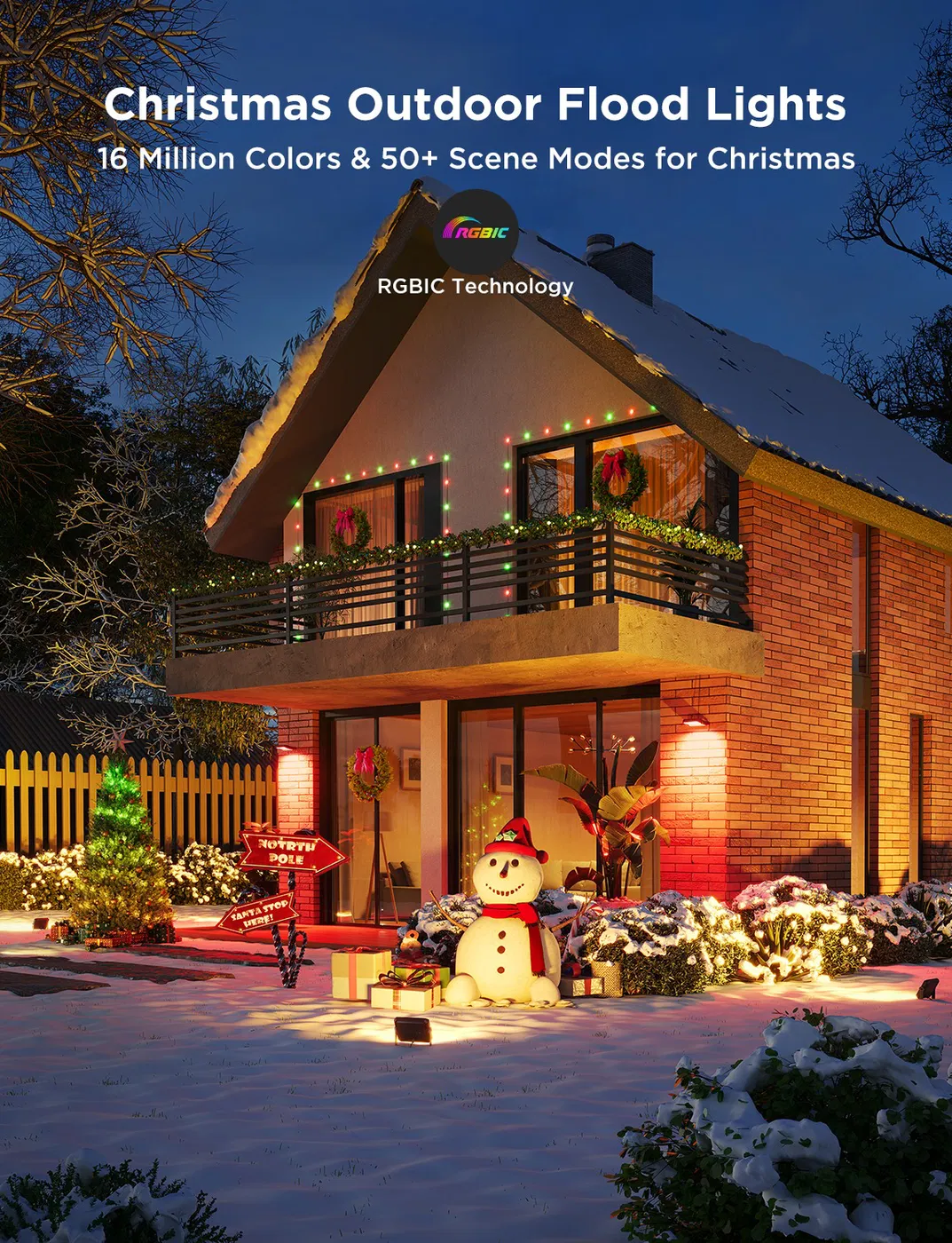 Set 4 proiectoare Govee Ground Lights 2 H8057 RGBICWW LED, Alexa, Google ,Matter, 24W, Sincronizare muzica, Exterior, IP66 [9]