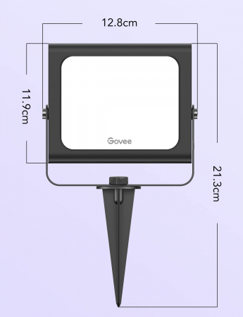 Set 4 proiectoare Govee H7060 RGBICWW LED, Alexa, Google , 24W, Sincronizare muzica, Exterior IP65 waterproof [14]