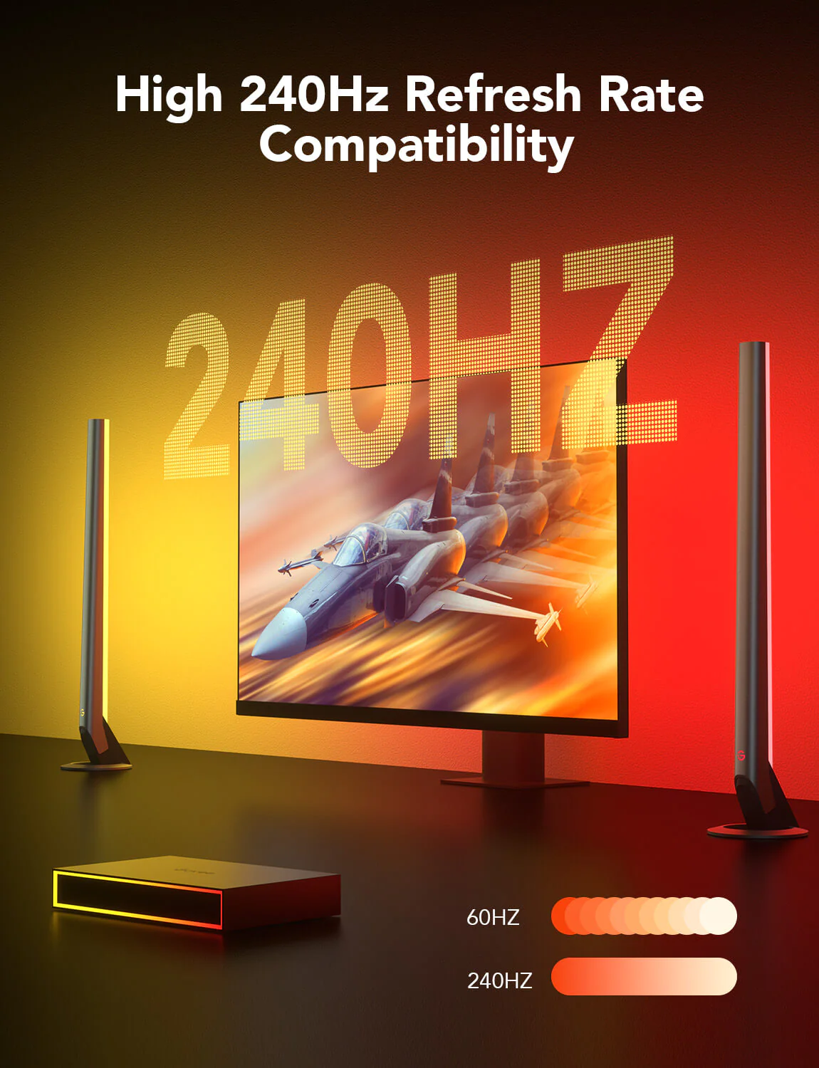 Set Banda si Lampi LED Govee H6601 RGBIC AI Gaming Sync Box Kit [6]