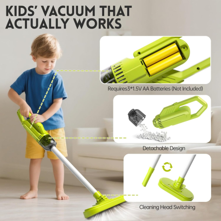 Set De Joaca Curatenie Rovo 223, Aspirator Electric, Carucior cu Roti, 24 piese [3]