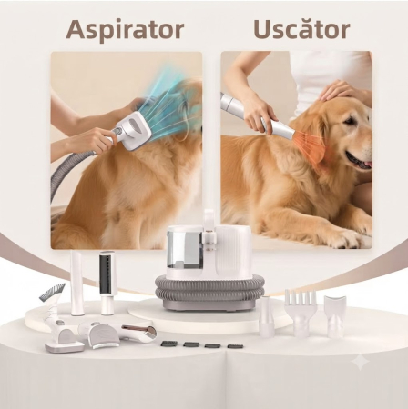 Masina De Tuns Animale cu Aspirare 9 in 1 Rovotec AllClean, Functie uscator, Caini, Pisici, Functie uscare, Aspirator animale si textile, 3 setari de aspirare [9]