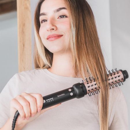 Perie rotativa 2 in 1 Cecotec Bamba InstantCare Curly AirFlow, Ondulator, Ceramica, Aer cald, Temperatura reglabila, rotire in ambele directii [7]