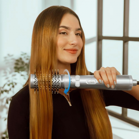 Set perie rotativa de par cu aer Cecotec CeramicCare 6in1 Gyro, 1100W, Uscator, Perie electrica, Ondulator - Resigilat [4]