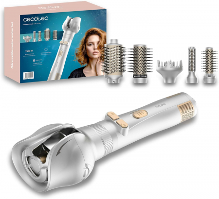 Set perie rotativa de par cu aer Cecotec CeramicCare 6in1 Gyro, 1100W, Uscator, Perie electrica, Ondulator [0]